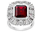Red Lab Created Ruby Rhodium Over Silver Ring 8.85ctw