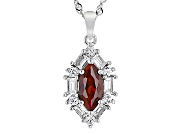 Picture of Lab Created Ruby Rhodium Over Silver Pendant With Chain 2.90ctw