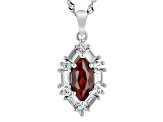 Lab Created Ruby Rhodium Over Silver Pendant With Chain 2.90ctw