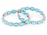 Blue Sleeping Beauty Turquoise Rhodium Over Sterling Silver Hoop Earrings