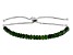 Green Diopside Rhodium Over Sterling Silver Beaded Bolo Bracelet