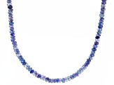Tanzanite Rhodium Over Sterling Silver 20" Beaded Necklace