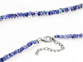 Tanzanite Rhodium Over Sterling Silver 20" Beaded Necklace