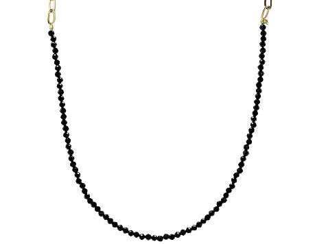 Black Spinel 18k Yellow Gold Over Sterling Silver Necklace