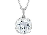 White Lab Created Sapphire Rhodium Over Sterling Silver Ring, Earrings, Pendant Chain Set 43.90ctw