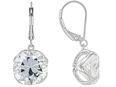 White Lab Created Sapphire Rhodium Over Sterling Silver Ring, Earrings, Pendant Chain Set 43.90ctw