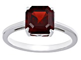 Red Garnet Rhodium Over Sterling Silver Solitaire Ring 2.64ct