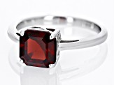Red Garnet Rhodium Over Sterling Silver Solitaire Ring 2.64ct