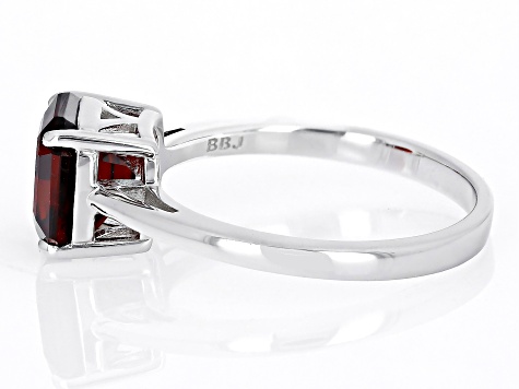 Red Garnet Rhodium Over Sterling Silver Solitaire Ring 2.64ct