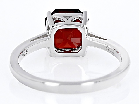 Red Garnet Rhodium Over Sterling Silver Solitaire Ring 2.64ct