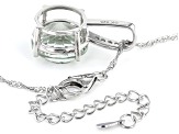 Prasiolite Rhodium Over Sterling Pendant With Chain 6.40ctw