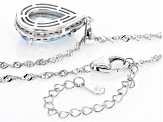Sky Blue Glacier Topaz Rhodium Over Sterling Silver Pendant Chain 4.89ctw