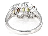 Green Andalusite Rhodium Over Sterling Silver Ring 1.28ctw