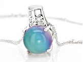 Aurora Moonstone Rhodium Over Sterling Silver Pendant With Chain