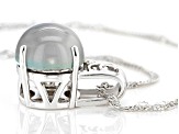 Aurora Moonstone Rhodium Over Sterling Silver Pendant With Chain