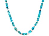 Sleeping Beauty Turquoise Rhodium Over Sterling Silver 18" Beaded Necklace