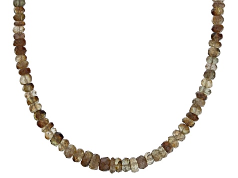 Andalusite Rhodium Over Sterling Silver 18" Beaded Necklace