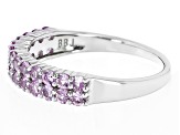 Pink Sapphire Rhodium Over Sterling Silver Band Ring 0.88ctw