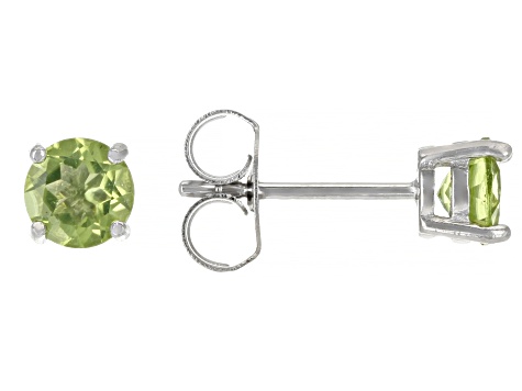 Green Peridot Rhodium Over Sterling Silver Stud And Hoop Earring Set 3.30ctw