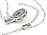 Green Peridot Rhodium Over Sterling Silver Pendant With Chain 2.61ctw