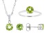 Green Peridot Rhodium Over Sterling Silver Jewelry Set 3.26ctw