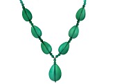 Green Onyx Rhodium Over Sterling Silver Beaded 18" Necklace