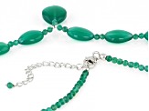 Green Onyx Rhodium Over Sterling Silver Beaded 18" Necklace