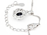 Blue Sapphire Rhodium Over Silver Pendant With Chain 1.23ctw