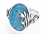 Blue Turquoise Sterling Silver Solitaire Ring