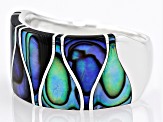 Multi-Color Abalone Shell Sterling Silver Band Ring