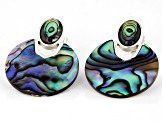 Mutli-Color Abalone Shell Sterling Silver Earrings