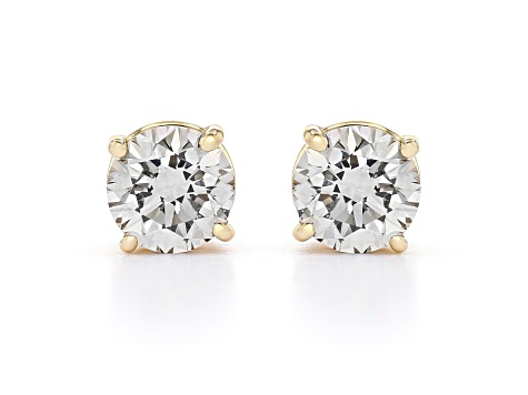 Certified White Lab-Grown Diamond H-I SI 14k Yellow Gold Stud Earrings 1.50ctw