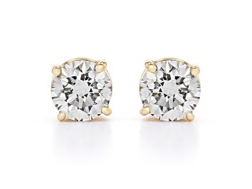 Picture of Certified White Lab-Grown Diamond H-I SI 14K Yellow Gold Solitaire Stud Earrings 1.50ctw