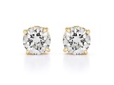 White Lab-Grown Diamond 14K Yellow Gold Stud Earrings 1.50ctw