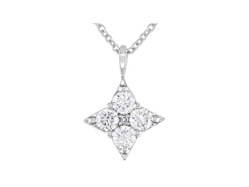 Picture of White Lab-Grown Diamond 14k White Gold Pendant With Chain 0.50ctw