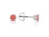 Pink Lab-Grown Diamond 14K White Gold Solitaire Stud Earrings 0.75ctw