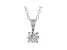 White Lab-Grown Diamond 14K White Gold Solitaire Pendant With Cable Chain 0.50ct