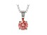 Pink Lab-Grown Diamond 14K White Gold Solitaire  Pendant With Cable Chain 0.50ct