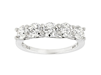 Picture of White Lab-Grown Diamond 14k White Gold 5-Stone Band Ring 1.50ctw