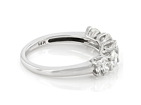 White Lab-Grown Diamond 14k White Gold 5-Stone Band Ring 1.50ctw