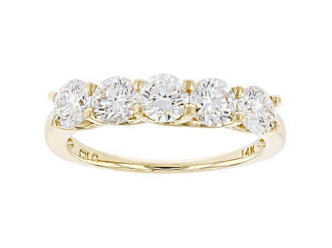 White Lab-Grown Diamond 14k Yellow Gold Band Ring 1.50ctw