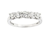 White Lab-Grown Diamond 14k White Gold 5-Stone Band Ring 1.00ctw