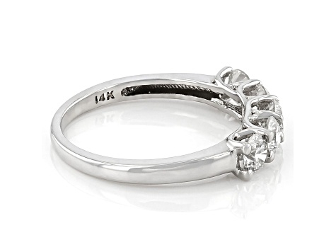 White Lab-Grown Diamond 14k White Gold 5-Stone Band Ring 1.00ctw