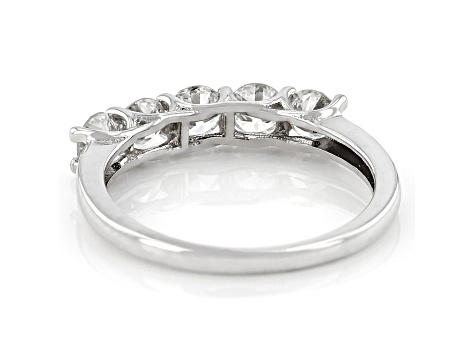 White Lab-Grown Diamond 14k White Gold 5-Stone Band Ring 1.00ctw