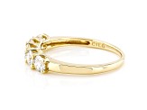 White Lab-Grown Diamond 14k Yellow Gold 5-Stone Band Ring 1.00ctw