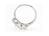 White Lab-Grown Diamond 14k White Gold 3-Stone Engagement Ring 2.00ctw