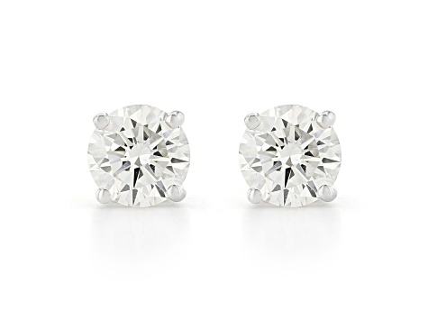 Certified White Lab-Grown Diamond H-I SI 14k White Gold Stud Earrings 1.00ctw