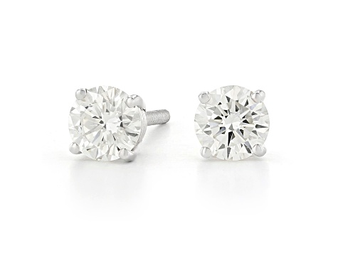 White Lab-Grown Diamond 14K White Gold Stud Earrings 1.00ctw