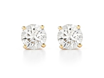 Picture of Certified White Lab-Grown Diamond H-I SI 14k Yellow Gold Stud Earrings 1.00ctw