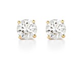 Certified White Lab-Grown Diamond H-I SI 14k Yellow Gold Stud Earrings 1.00ctw